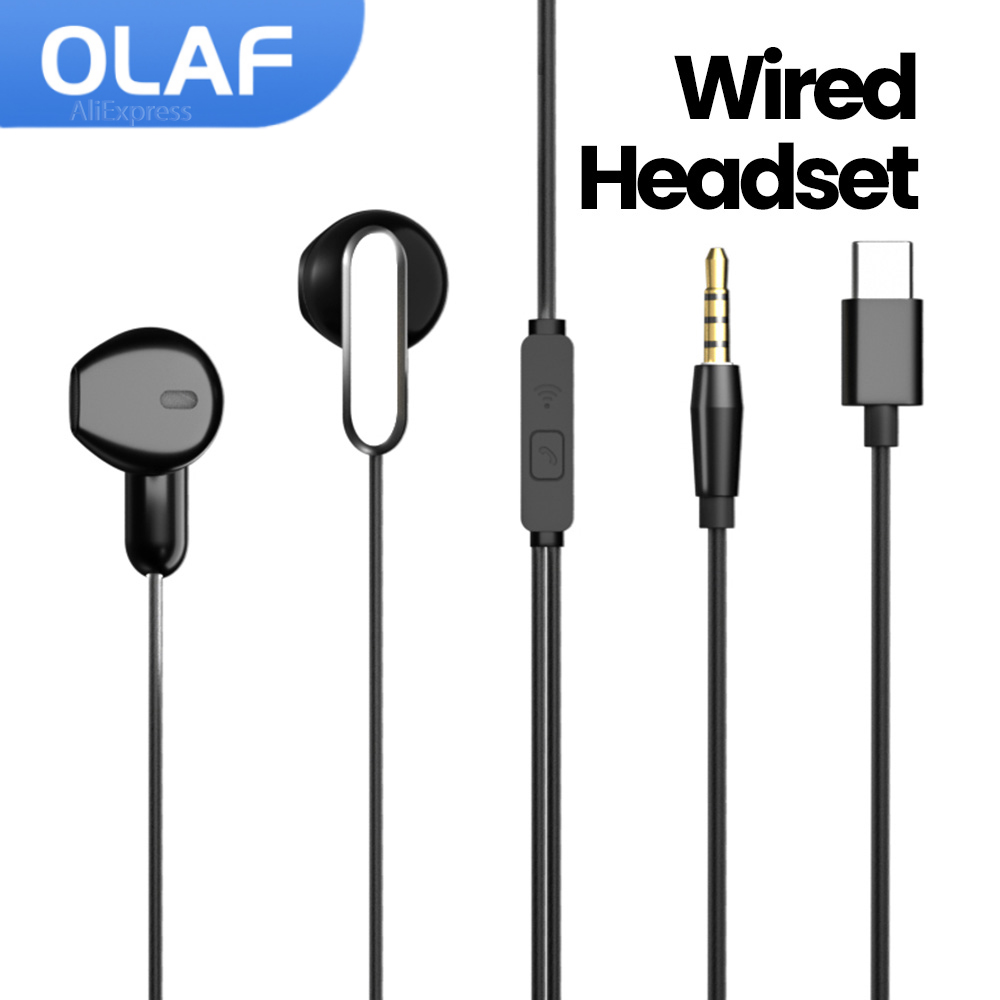 Type C Wired Earphones With Mic - Słuchawki douszne OLAF, przewodowe, z DAC,