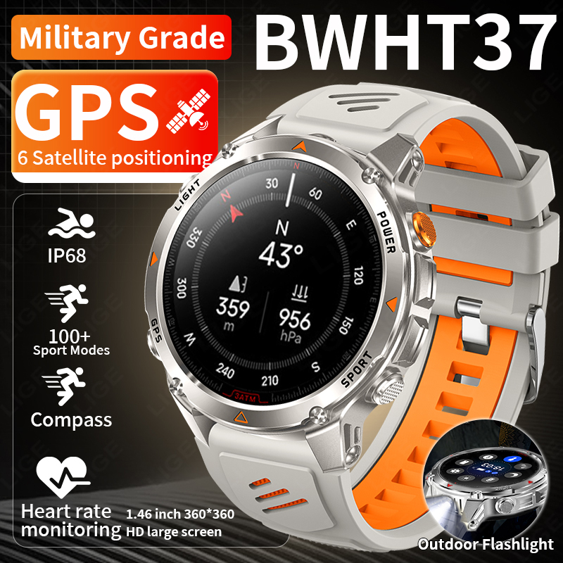 Smartwatches - LIGE Wytrzymały Smartwatch z GPS, Latarką