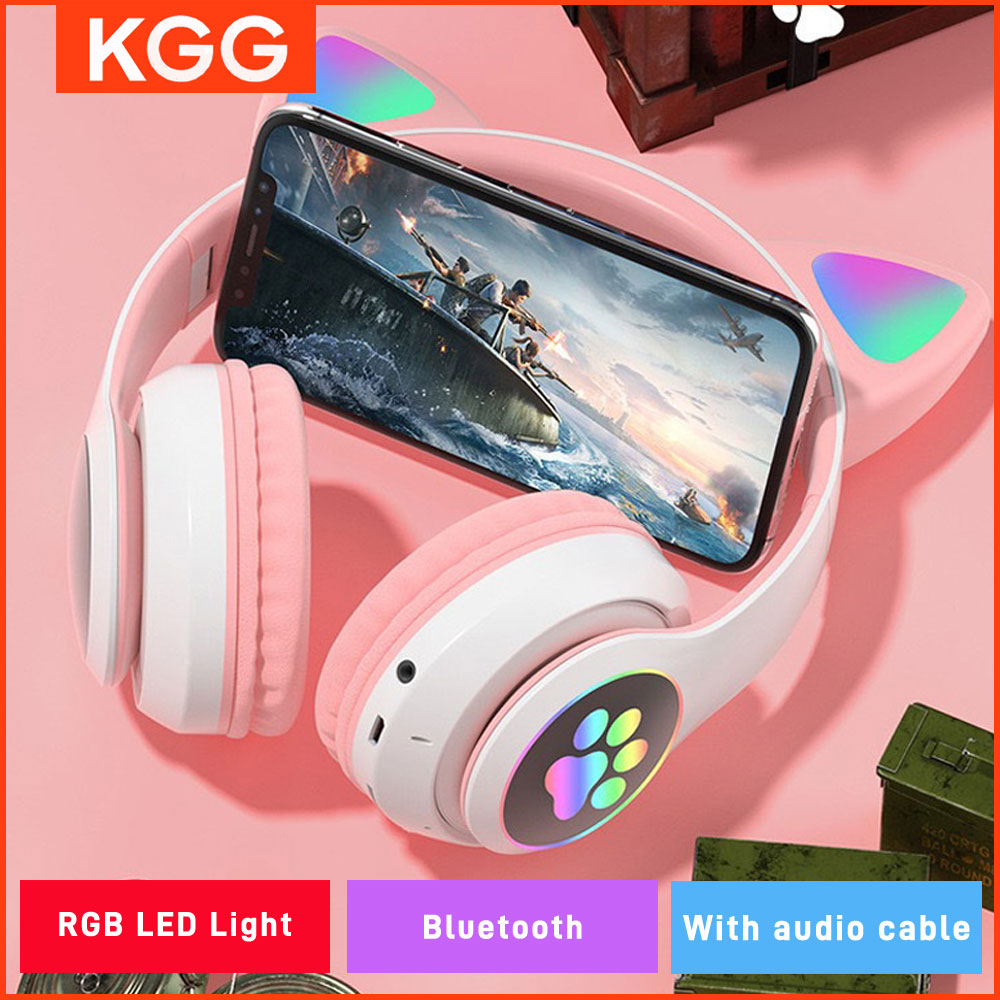 Cat Ear Bluetooth Headset Led - Słuchawki z kocimi uszami Flash Light