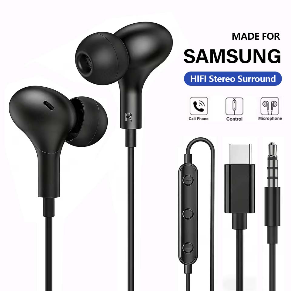Type C Wired Earphones With Mic - Słuchawki USB C do Samsung Galaxy