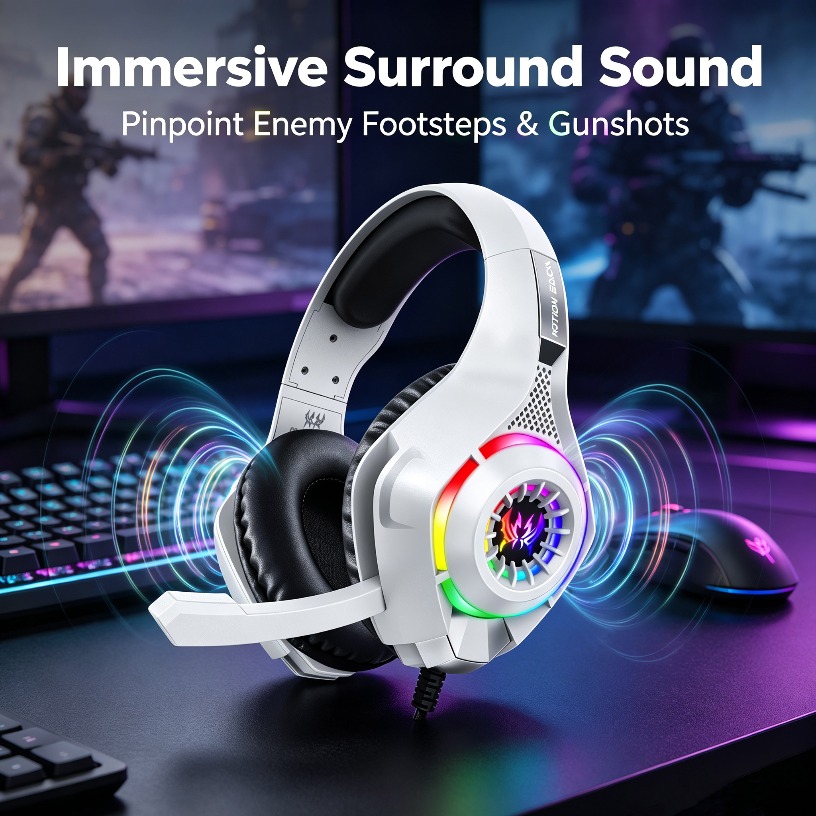 Przewodowe słuchawki gamingowe – Gaming Headset With Mic Rgb recenzja i cena