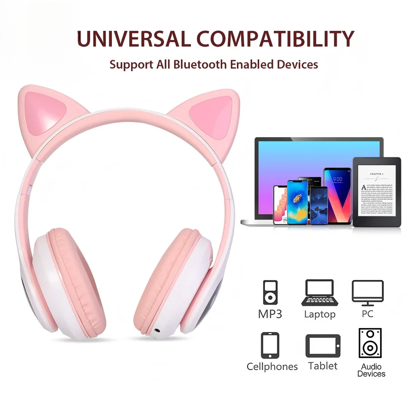 Bezprzewodowe słuchawki Blueto – Cat Ear Bluetooth Headset Led recenzja i cena