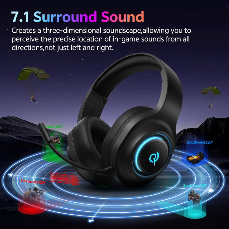 Słuchawki gamingowe QCY Heroad – Gaming Headset With Mic Rgb recenzja i cena