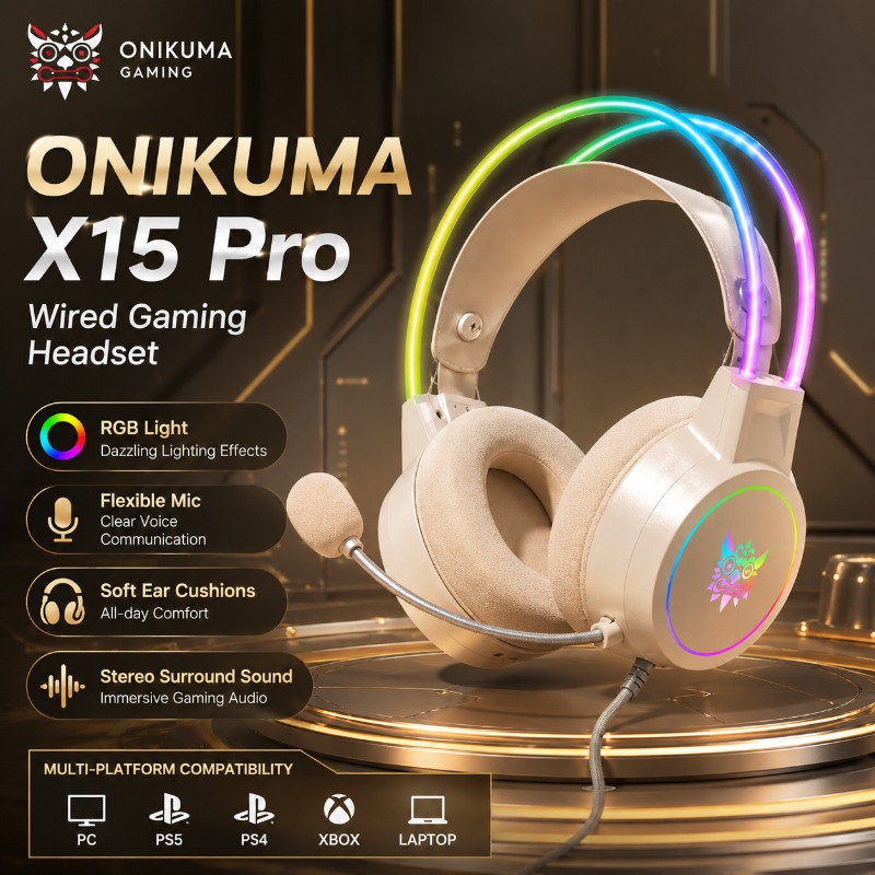 Słuchawki gamingowe ONIKUMA X1 – Gaming Headset With Mic Rgb recenzja i cena