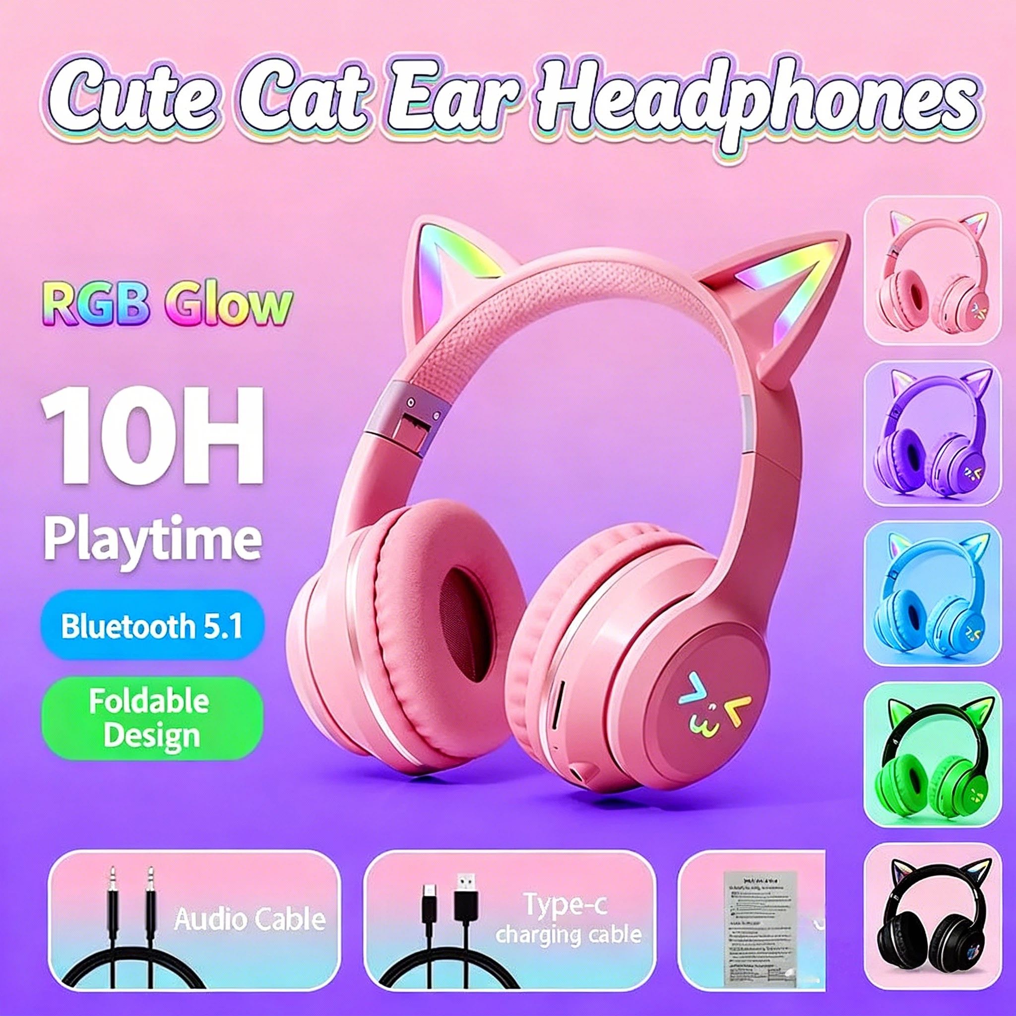 Nowe słuchawki Bluetooth 5.3 z – Gaming Headset With Mic Rgb recenzja i cena